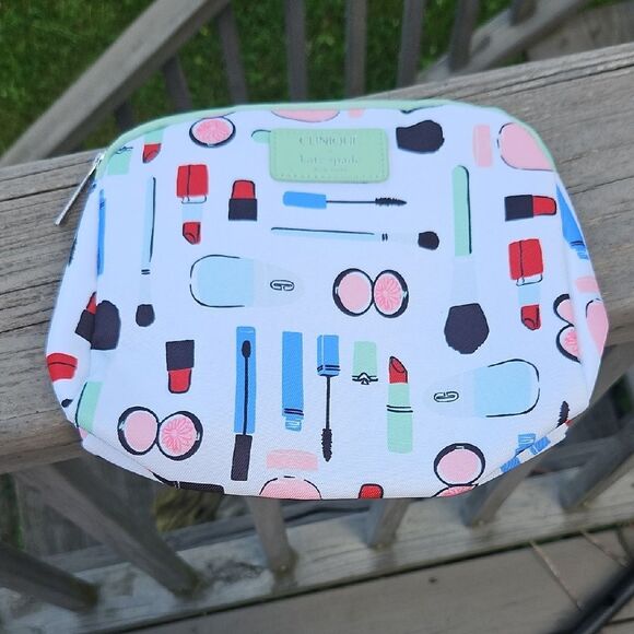 Clinique × Kate Spade Cosmetic Bag Makeup Pouch - Picture 1 of 6